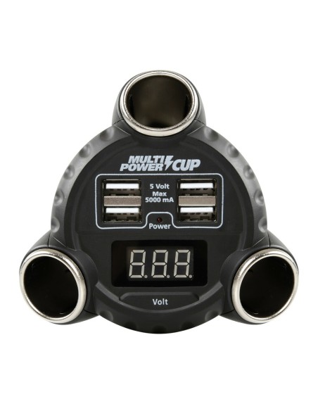 Multi Power Cup 3 prese accendisigari 4 USB e voltmetro 12 24 36V