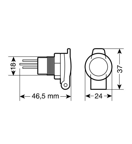 Presa accendisigari DIN da incasso 12 24V max 16A