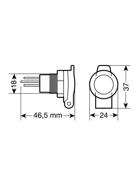 Presa accendisigari DIN da incasso 12 24V max 16A