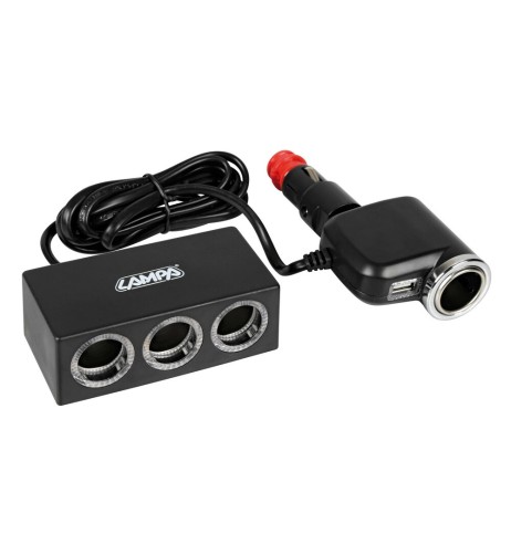 Presa accendisigari multipla regolabile 4 1 USB 12 24V