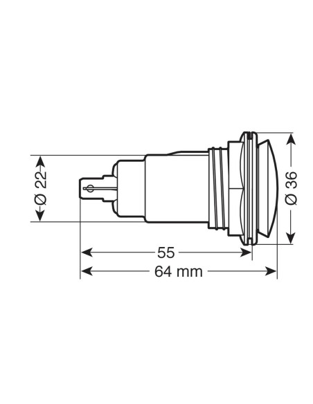 Presa di corrente accendisigari 12 24V standard ad incasso IP65