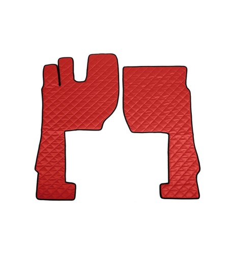 Coppia tappeti camion similpelle imbottiti Rosso Volvo FH Serie 4 5 Aero