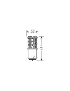 Lampadina hyper led BA15s P21W 12V 16 LED 2