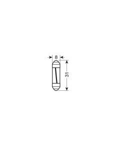 Lampadina auto Mega Led bianco 12V Siluro 8x31mm SV8 5 8 2