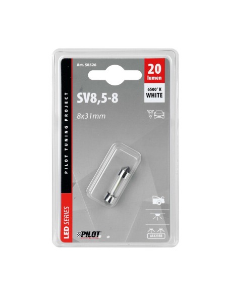 Lampadina auto Mega Led bianco 12V Siluro 8x31mm SV8 5 8