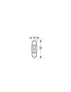 Lampadina siluro 12V SV8 5 8 10x31mm 2 LED 2
