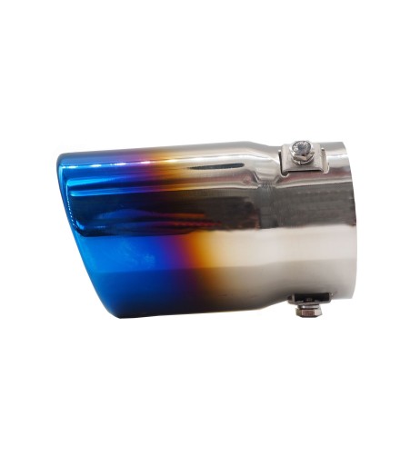 Terminale scarico universale inox singolo 37 63mm titanium look