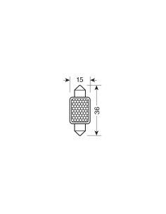 Lampadina auto Siluro SV8 5 8 27 Hyper LED 12V doppia polarita 15x35mm 2