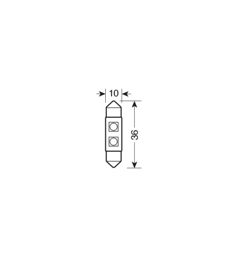 Lampadina siluro 12V SV8 5 8 C5W 10x36mm 2 LED