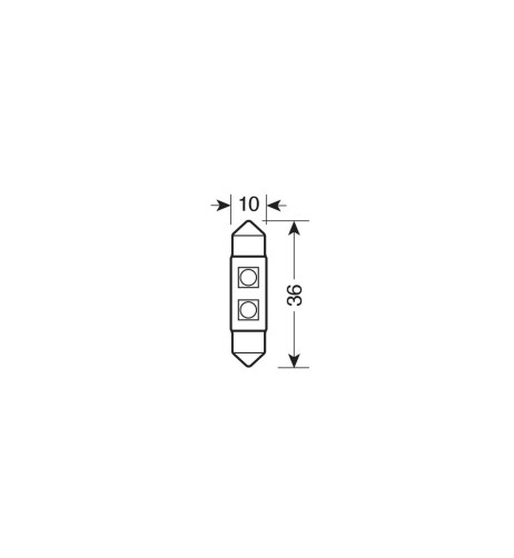 Lampadina siluro 12V SV8 5 8 C5W 10x36mm 2 LED
