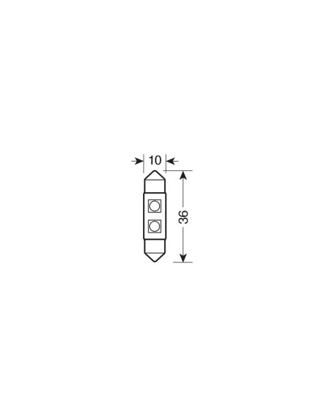 Lampadina siluro 12V SV8 5 8 C5W 10x36mm 2 LED