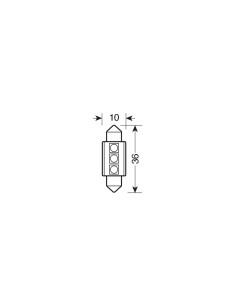 Lampada auto siluro SV8 5 8 9 hyper led resistenza integrata 12V 2