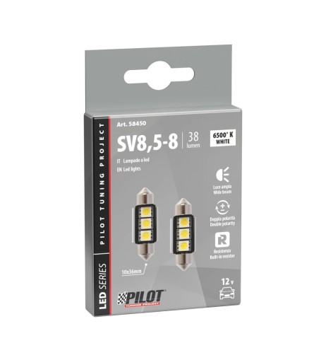 Lampada auto siluro SV8 5 8 9 hyper led resistenza integrata 12V