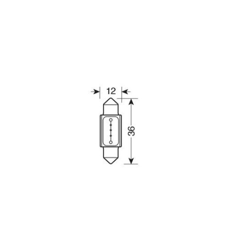 Lampadina siluro C5W SV8 5 8 12V Mega led 2 super chips