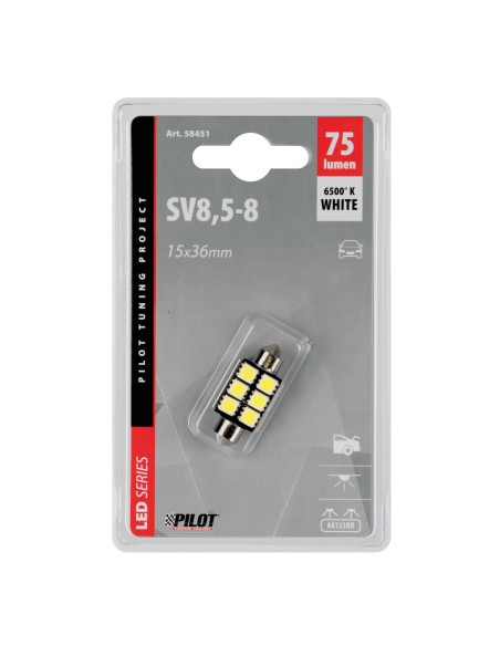 Lampada auto siluro SV8 5 8 18 hyper led resistenza integrata 12V