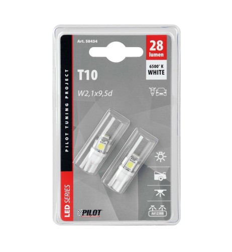 Kit lampadine hyper led T10 W2 1x9 5d 12V 5 LED