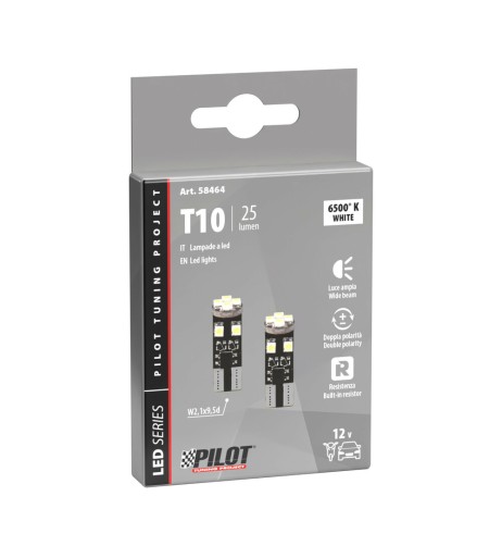 Lampadine auto T10 W2 1x9 5d 24 hyper led resistenza integrata 12V