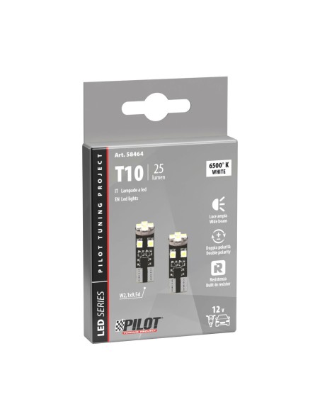 Lampadine auto T10 W2 1x9 5d 24 hyper led resistenza integrata 12V