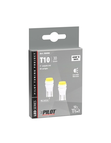 Coppia lampadine auto T10 1 Hyper LED 12V doppia polarita 