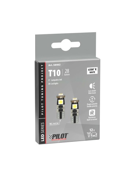 Coppia lampadine Hyper Led 9 Trifocus Canbus T10 W2 1x9 5d 12V doppia polar