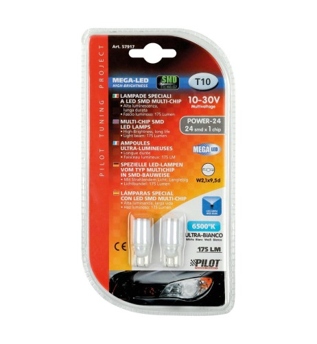 Lampadine auto T10 W2 1x9 5d 24 mega Led CREE 10 30V