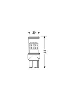 Lampadina T20 W21 5W W3x16q 48 led SMD 12V doppia polarita  2