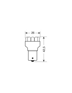 Lampadina singola Multi Led 11 Led 12V P21W BA15s ARANCIO 2
