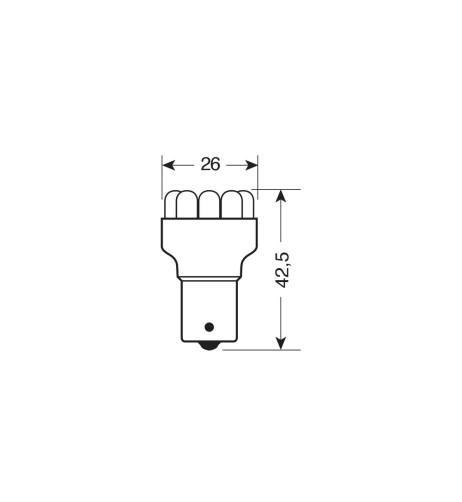 Lampadina singola Multi Led 11 Led 12V P21W BA15s ARANCIO