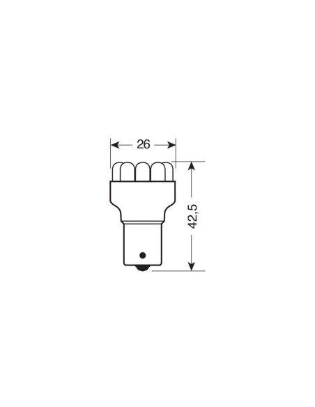 Lampadina singola Multi Led 11 Led 12V P21W BA15s ARANCIO