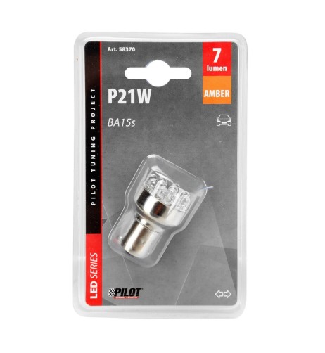 Lampadina singola Multi Led 11 Led 12V P21W BA15s ARANCIO