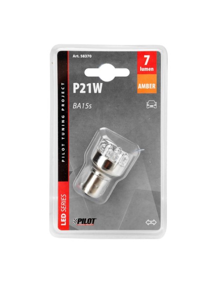 Lampadina singola Multi Led 11 Led 12V P21W BA15s ARANCIO