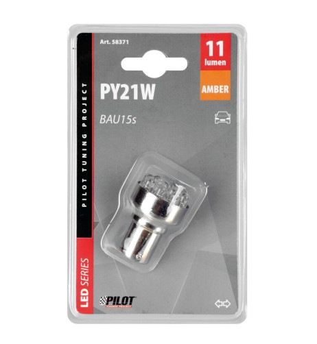 Lampadina singola Multi Led 11 Led 12V PY21W BAU15s ARANCIO