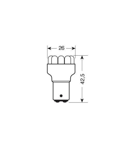 Lampadina singola Multi Led 11 Led 12V P21 5W BAY15d ROSSO