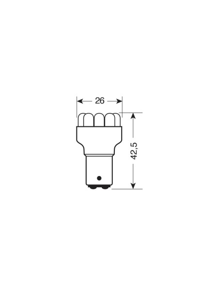 Lampadina singola Multi Led 11 Led 12V P21 5W BAY15d ROSSO