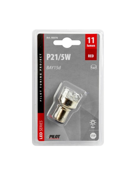 Lampadina singola Multi Led 11 Led 12V P21 5W BAY15d ROSSO