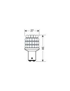 Lampadina singola Multi Led 36 Led 12V P21 5W BAY15d ROSSO 2