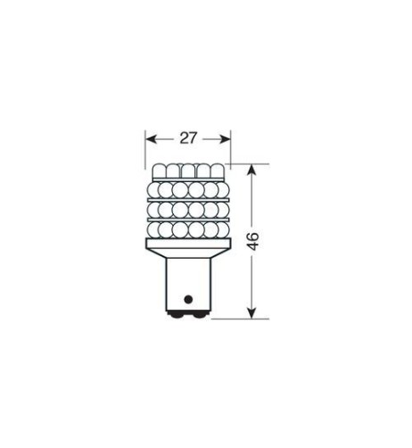 Lampadina singola Multi Led 36 Led 12V P21 5W BAY15d ROSSO