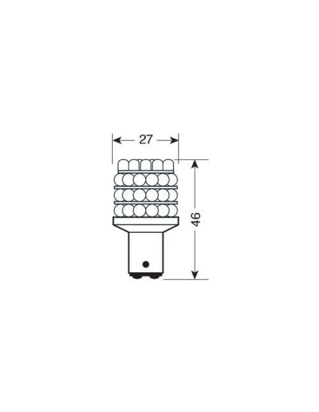 Lampadina singola Multi Led 36 Led 12V P21 5W BAY15d ROSSO