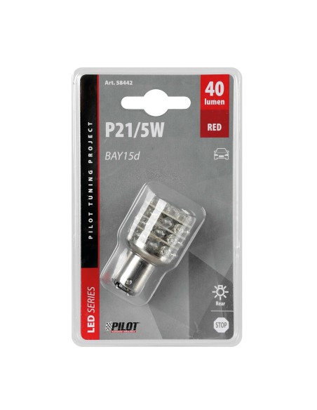 Lampadina singola Multi Led 36 Led 12V P21 5W BAY15d ROSSO