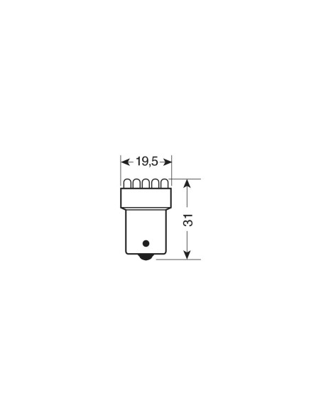 Lampadina singola Multi Led 11 Led 12V R5 10W BA15s ROSSO