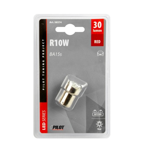 Lampadina singola Multi Led 11 Led 12V R5 10W BA15s ROSSO