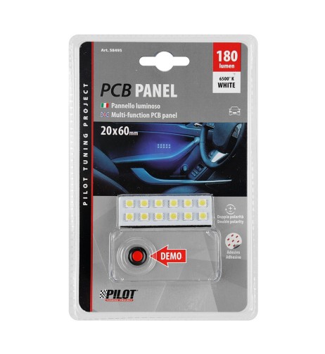 Pannello led portiera auto 20x60mm 12 LED 12V bianco
