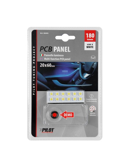 Pannello led portiera auto 20x60mm 12 LED 12V bianco