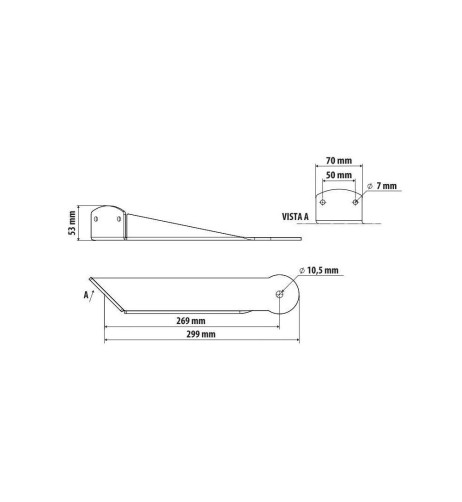 Staffa inox per antenna CB attacco visiera parasole per Daf XF 105 XF 106