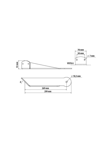 Staffa inox per antenna CB attacco visiera parasole per Daf XF 105 XF 106