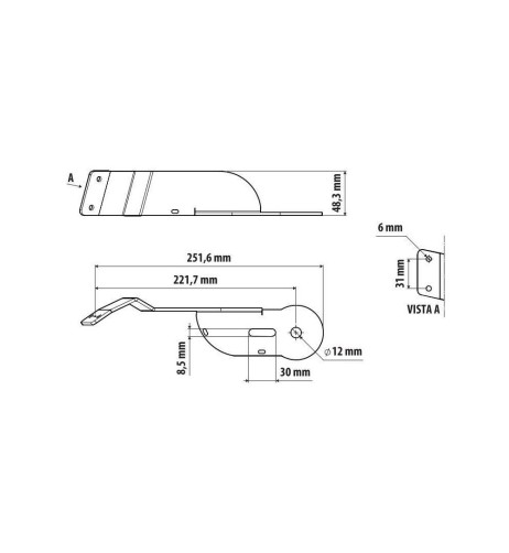Staffa inox per antenna CB attacco montante per Mercedes Actros MP4 MP5