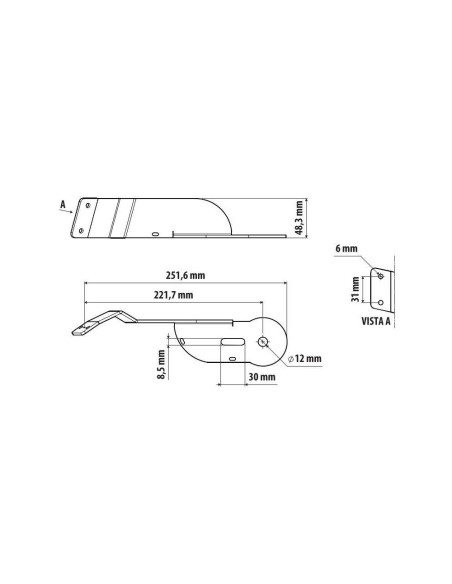 Staffa inox per antenna CB attacco montante per Mercedes Actros MP4 MP5