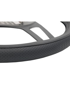 Coprivolante auto diametro 37 39cm Simoni Racing Total Black eco pelle nera 2
