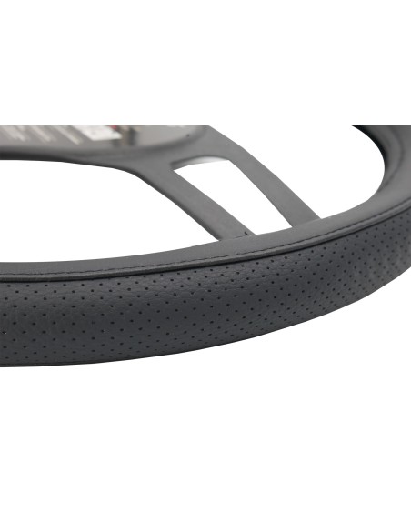 Coprivolante auto diametro 37 39cm Simoni Racing Total Black eco pelle nera