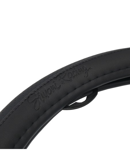Coprivolante auto diametro 37 39cm Simoni Racing Total Black eco pelle nera